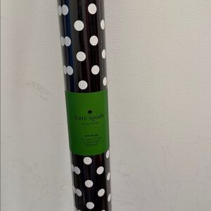 kate spade Black and White Polka Dot Gift Wrap Roll 30” x 12” NIP